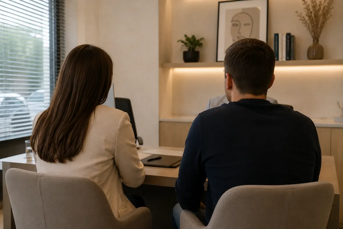 Manos en una conversación médica de consulta